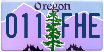 OR license plate 011FHE