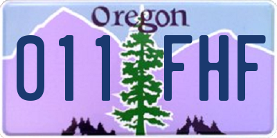 OR license plate 011FHF