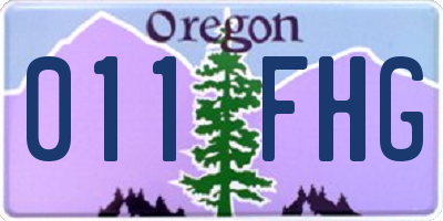 OR license plate 011FHG