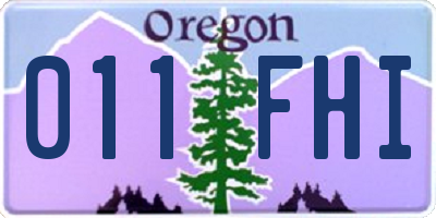 OR license plate 011FHI