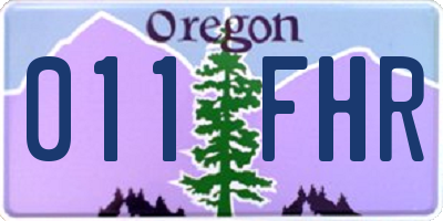 OR license plate 011FHR