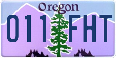 OR license plate 011FHT