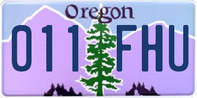 OR license plate 011FHU