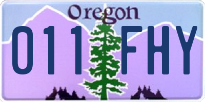 OR license plate 011FHY