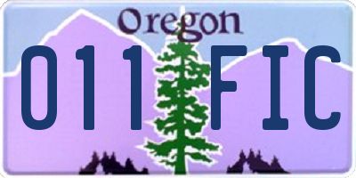 OR license plate 011FIC