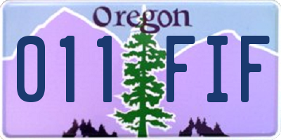 OR license plate 011FIF