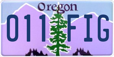 OR license plate 011FIG