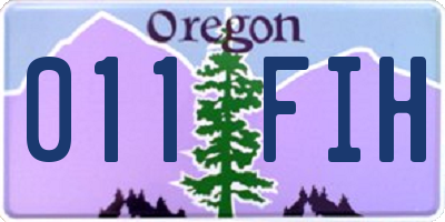 OR license plate 011FIH