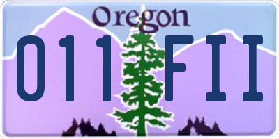 OR license plate 011FII