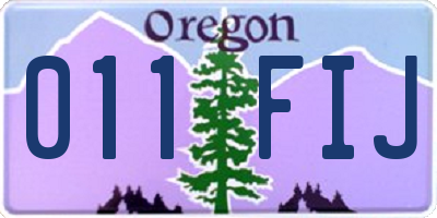 OR license plate 011FIJ