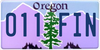 OR license plate 011FIN