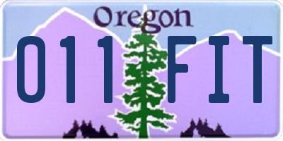 OR license plate 011FIT