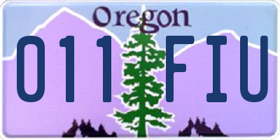 OR license plate 011FIU