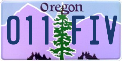 OR license plate 011FIV