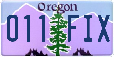 OR license plate 011FIX