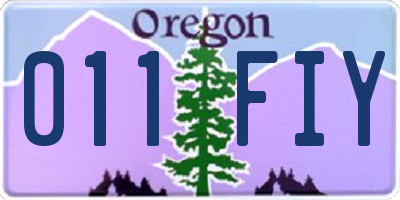 OR license plate 011FIY