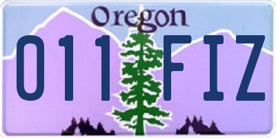 OR license plate 011FIZ
