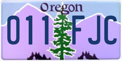 OR license plate 011FJC