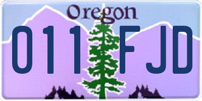 OR license plate 011FJD