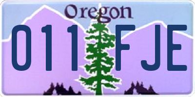 OR license plate 011FJE