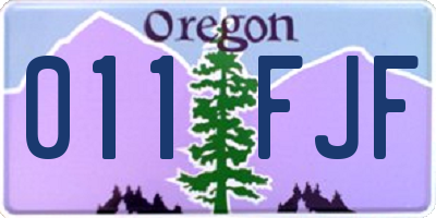 OR license plate 011FJF