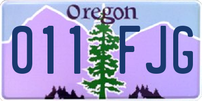 OR license plate 011FJG