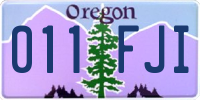 OR license plate 011FJI