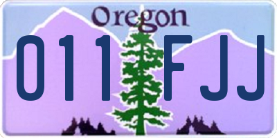 OR license plate 011FJJ