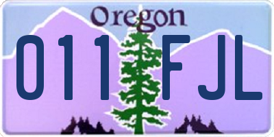 OR license plate 011FJL