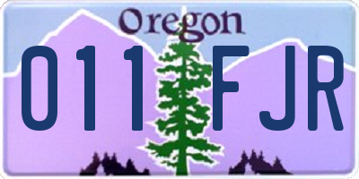 OR license plate 011FJR