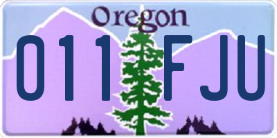 OR license plate 011FJU