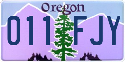 OR license plate 011FJY