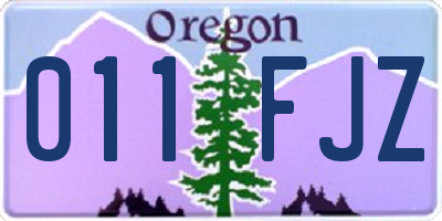 OR license plate 011FJZ