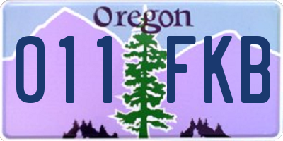 OR license plate 011FKB