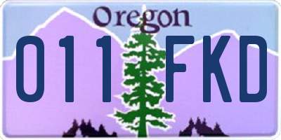 OR license plate 011FKD