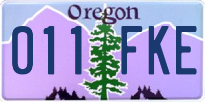 OR license plate 011FKE