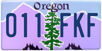 OR license plate 011FKF