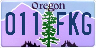 OR license plate 011FKG