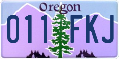 OR license plate 011FKJ