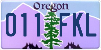 OR license plate 011FKL
