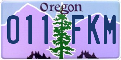 OR license plate 011FKM