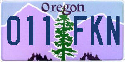 OR license plate 011FKN