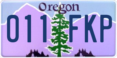 OR license plate 011FKP