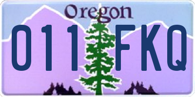 OR license plate 011FKQ