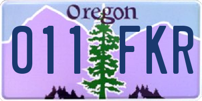 OR license plate 011FKR
