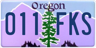 OR license plate 011FKS