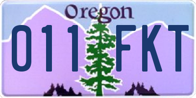 OR license plate 011FKT