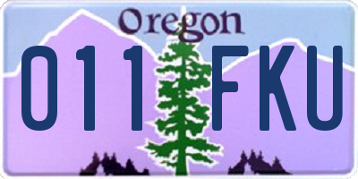 OR license plate 011FKU