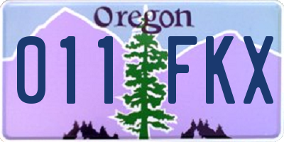 OR license plate 011FKX
