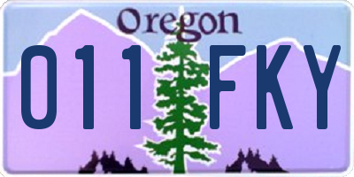 OR license plate 011FKY